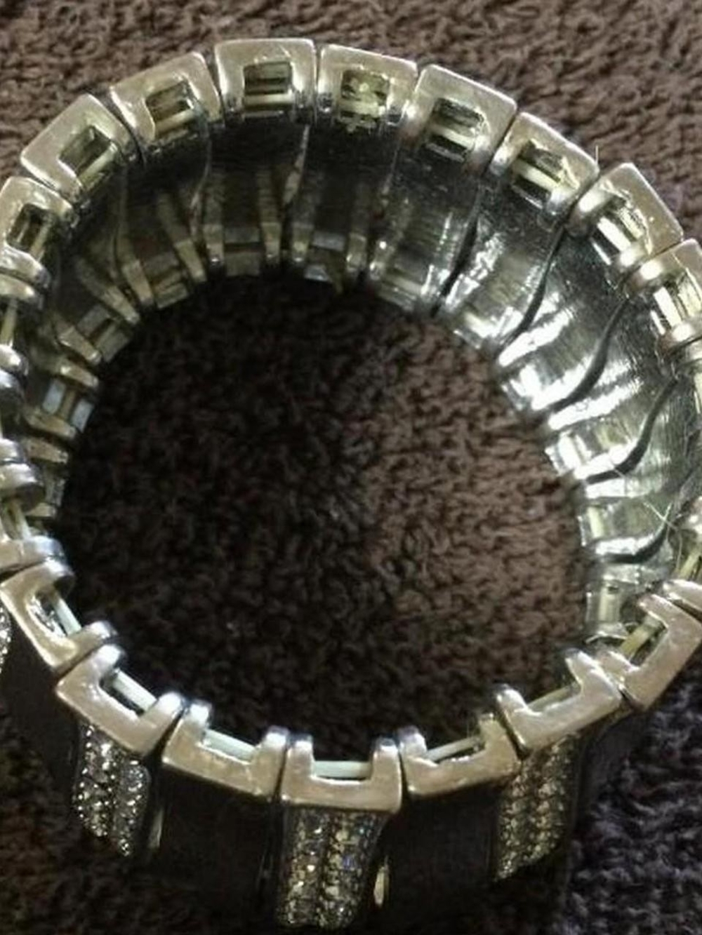 Heavy Rhinestone Stretch Bracelet - Picture 2 of 2